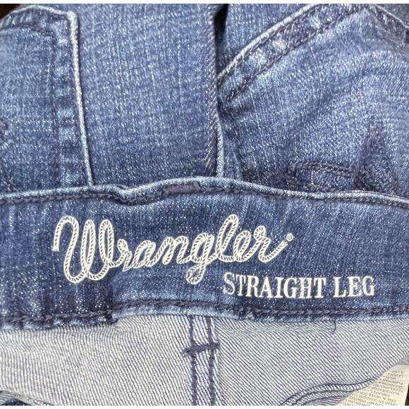 Wrangler Women’s 9/10x32 Straight Leg Jeans Dark Wash Cowboy Carter Ranchcore - Picture 11 of 13
